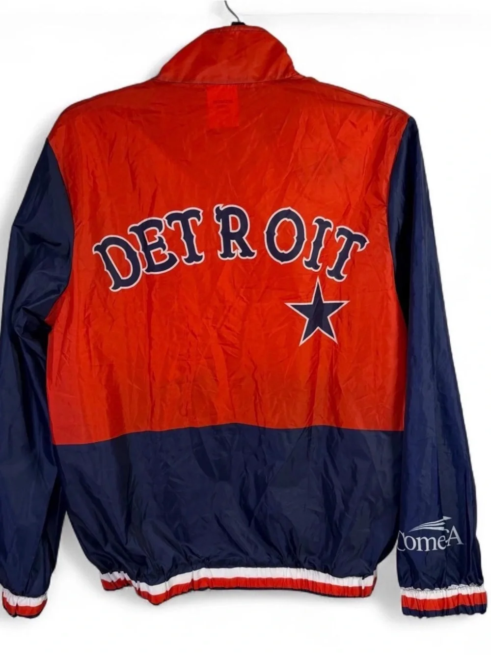 Detroit Stars Colorblock Windbreaker Jacket - Red & Navy size: Medium
